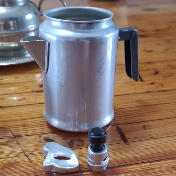 Childs Silver Coffee Set with Black Accents And Tea Pot - Picture 10 of 13